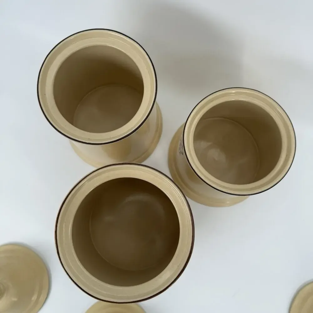 Pfaltzgraff USA Village Canister Set Flour Coffee Sugar w/Lids (3 Piece Set)